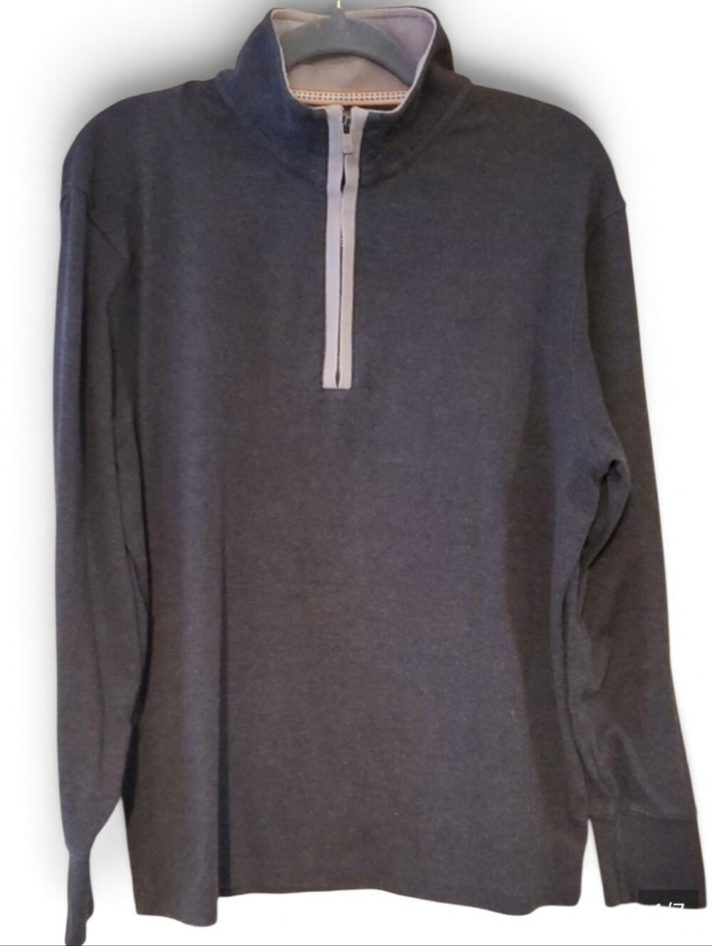 The Normal Brand 1/4 Zip Longsleeve Pullover In Dark Gray In Mens Top Size M